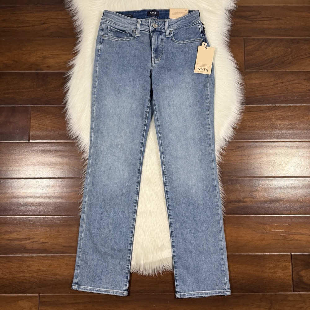 NYDJ Not Your Daughters Women's Size 4 Petite Haley Marilyn Straight Denim Jeans